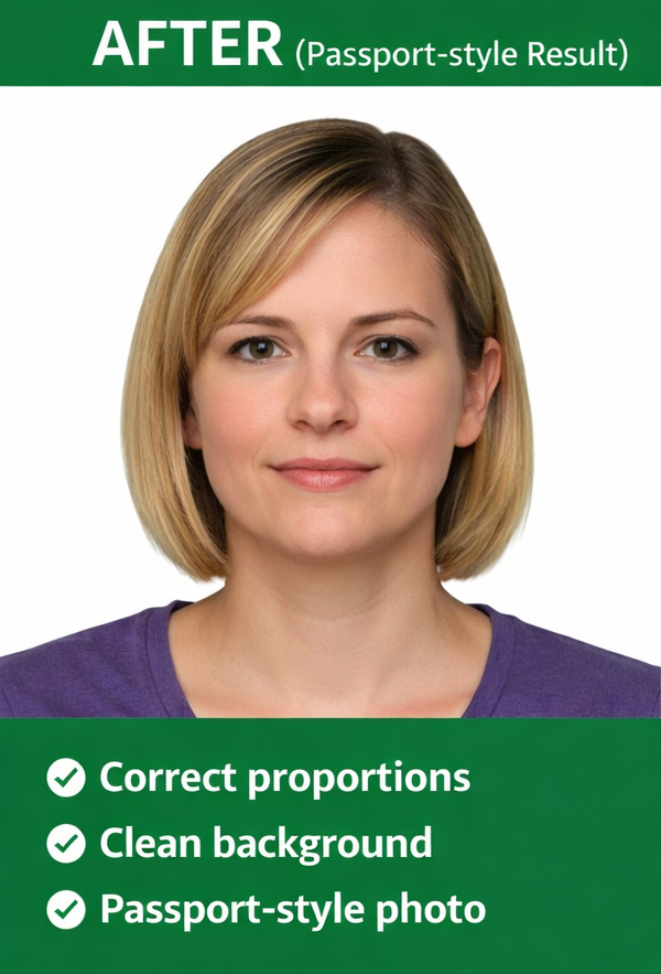 Passport-style photo result