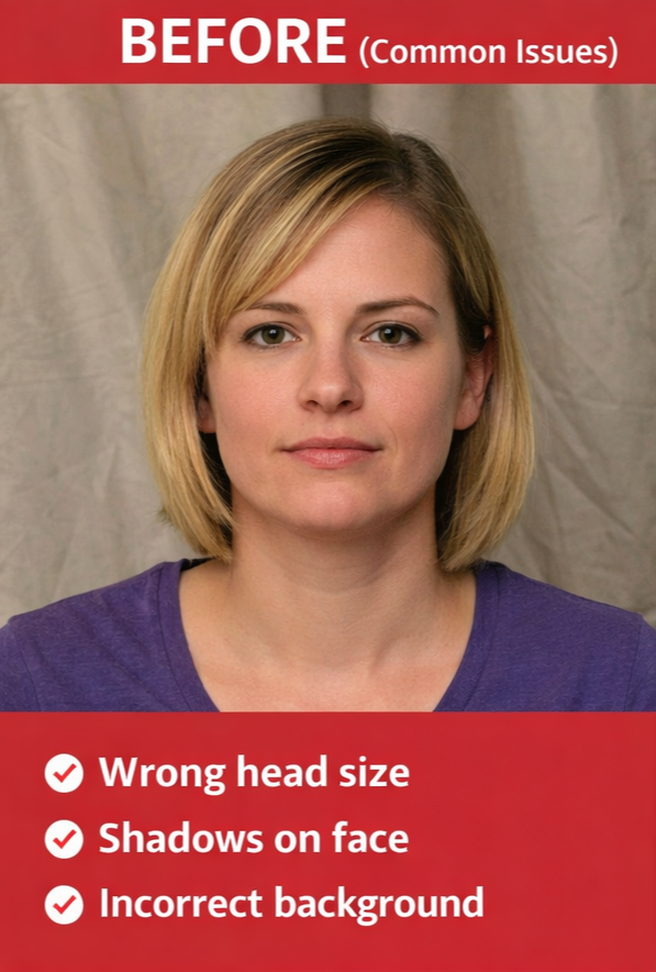 Common passport photo issues